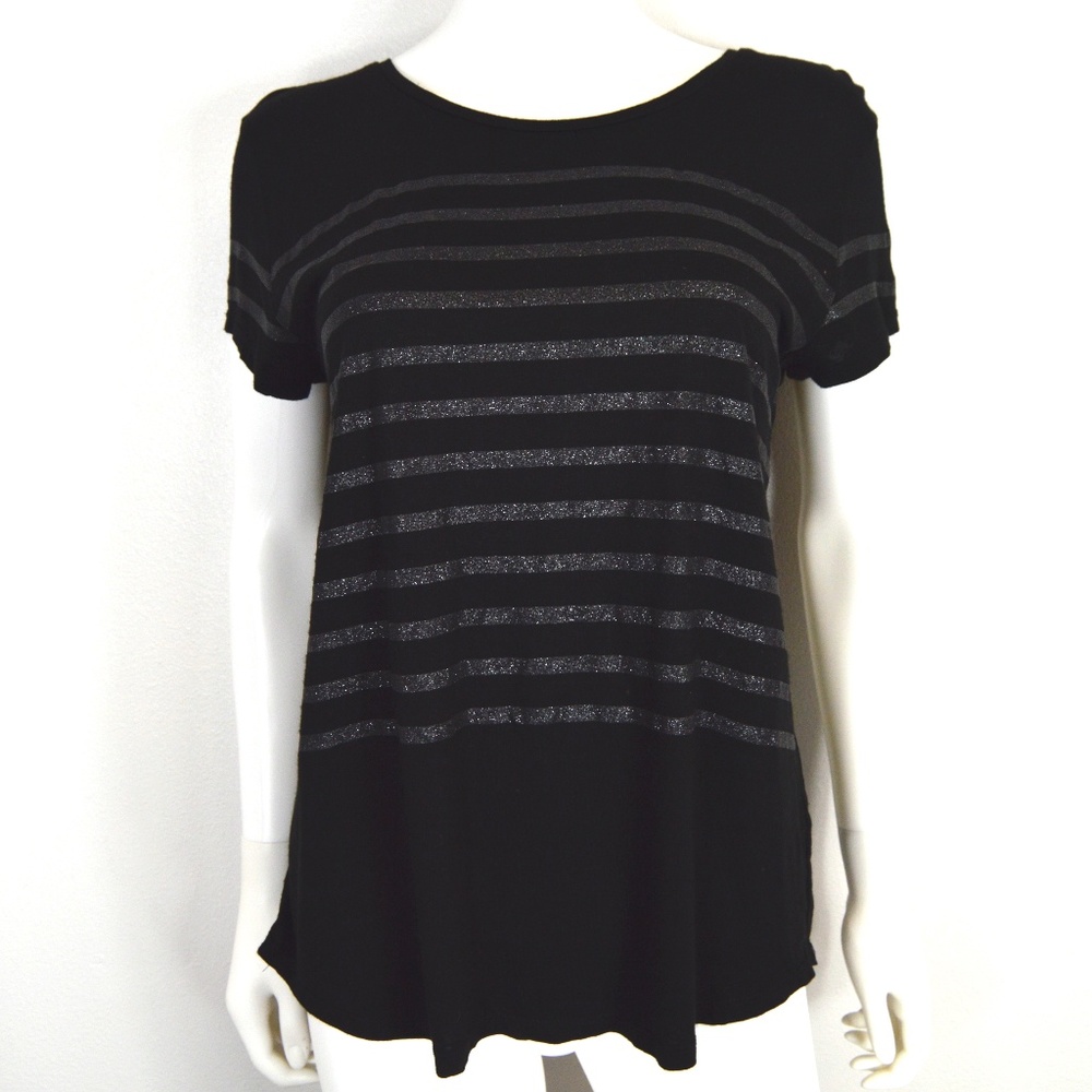 H&M Black Glitter Tee